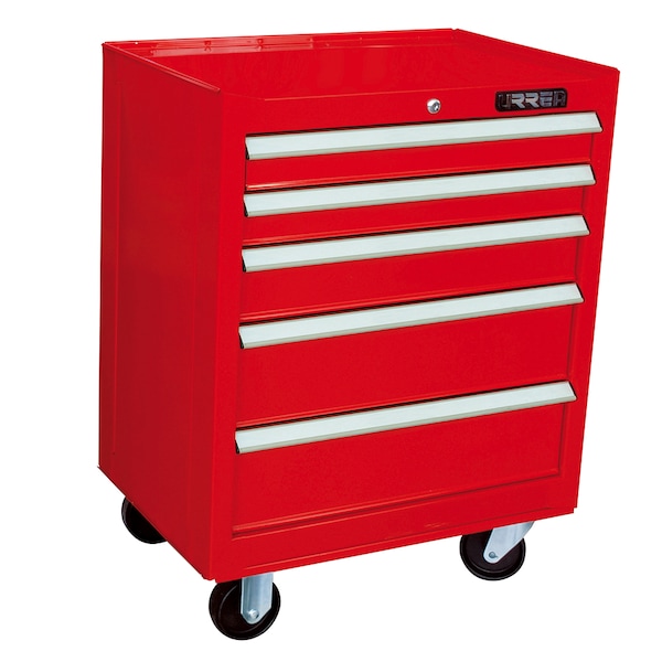 EX-Series Roller Cabinet, 5 Drawer, Red, Steel, 22-1/2 in W x 33-1/2 in D x 18 in H